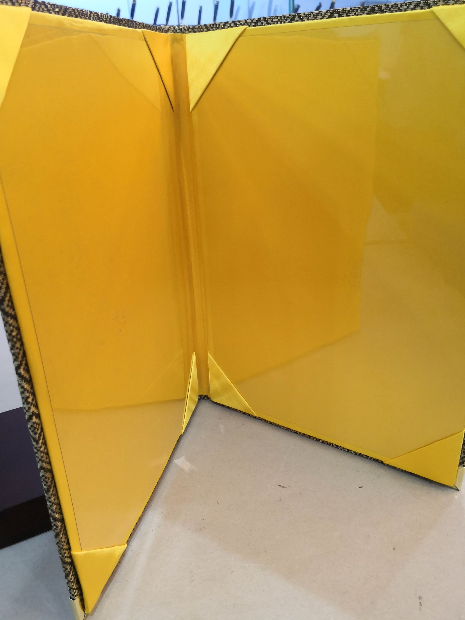 KENTZAI Signing Ceremony Document Folder SONGKET Cloth - Black GOLD Songket Cover, Inside ROYAL Yellow Gold - KSGILLS.com | The Writing Instruments Expert