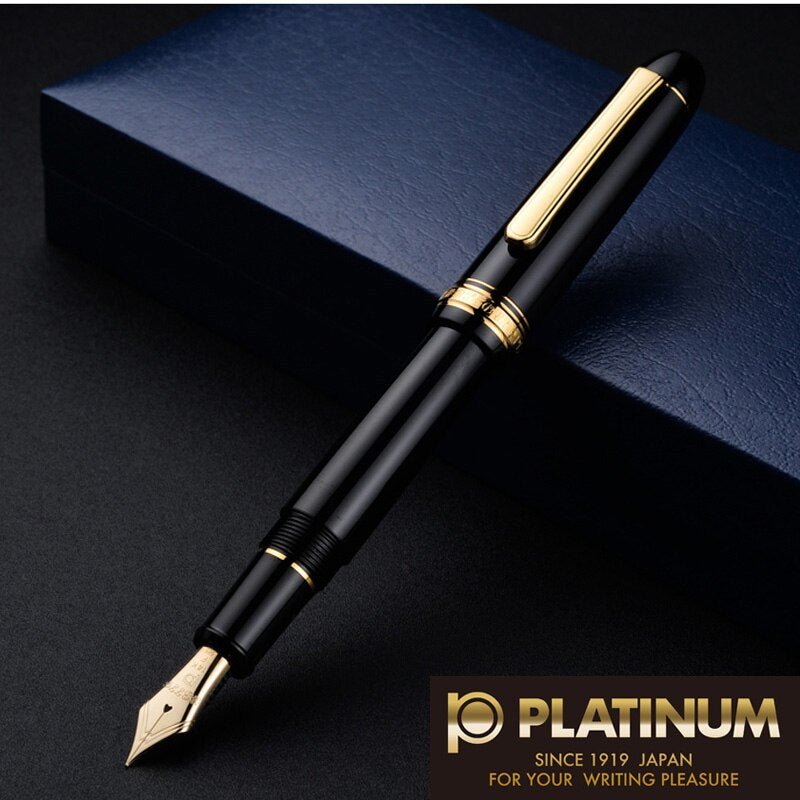 Platinum 3776 Century Fountain Pen - Black Gold Trim - KSGILLS.com | The Writing Instruments Expert