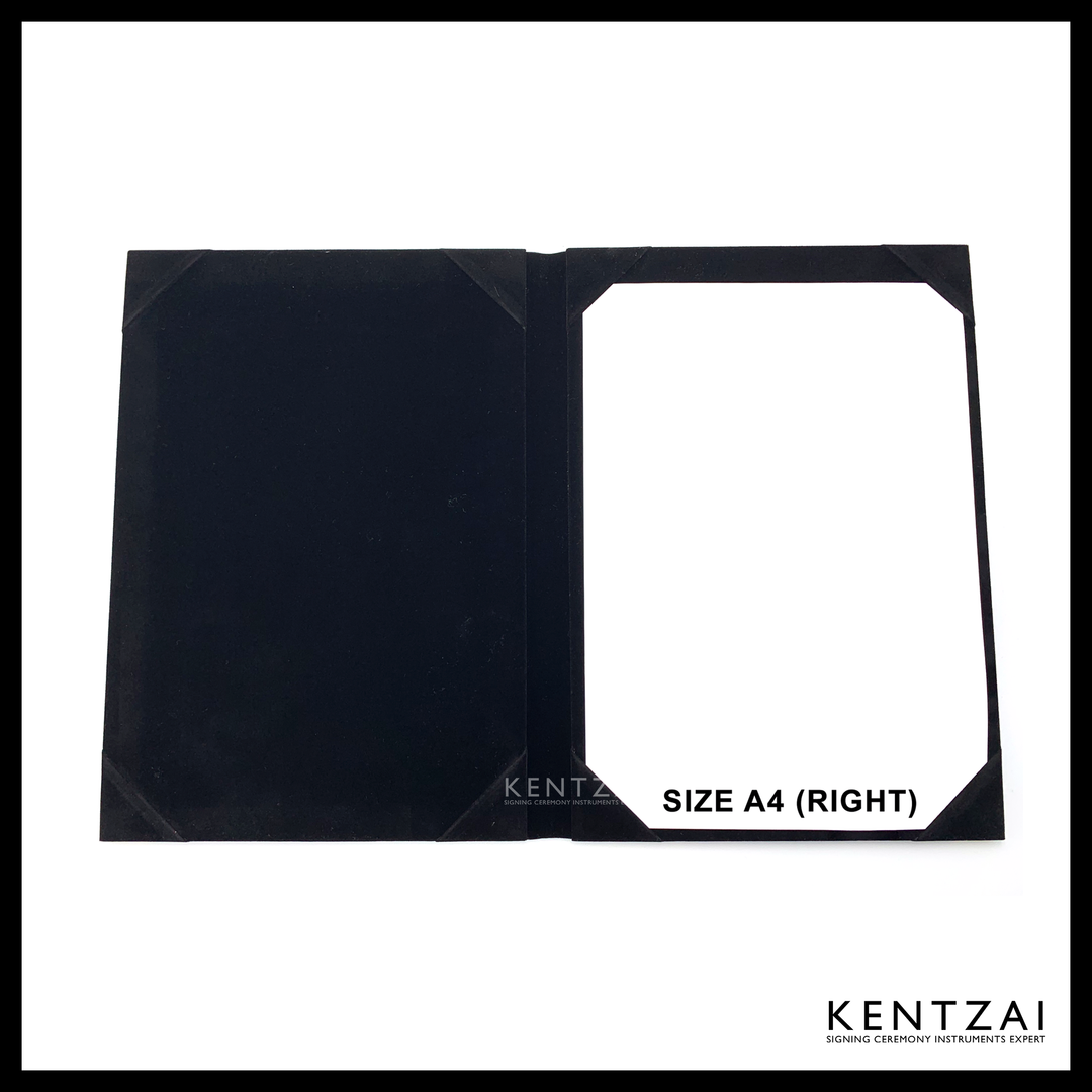 KENTZAI Signing Ceremony Document Folder STANDARD PU Leather (Shiny Cover) - Black - KSGILLS.com | The Writing Instruments Expert