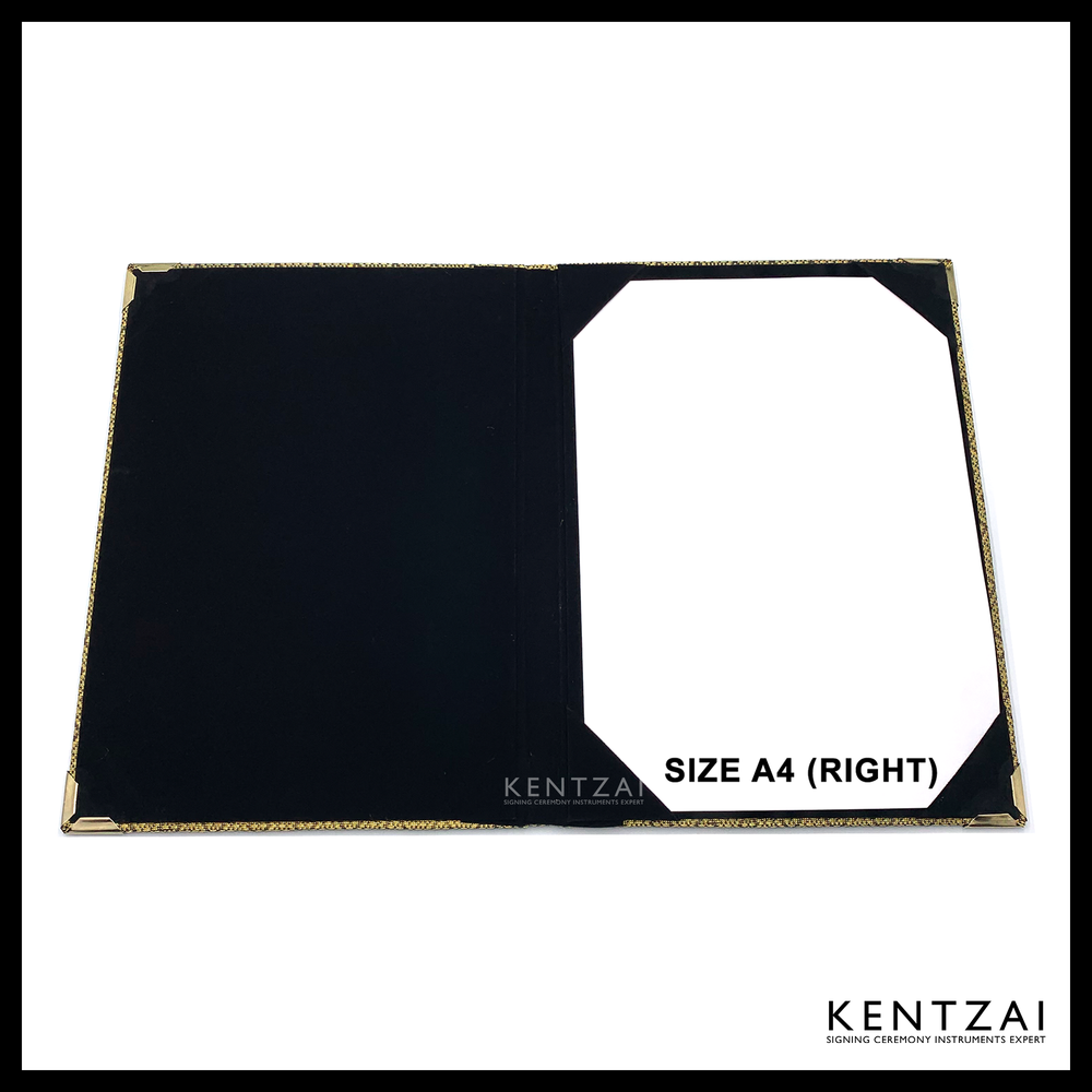 KENTZAI Signing Ceremony Document Folder SONGKET Cloth - Yellow - KSGILLS.com | The Writing Instruments Expert