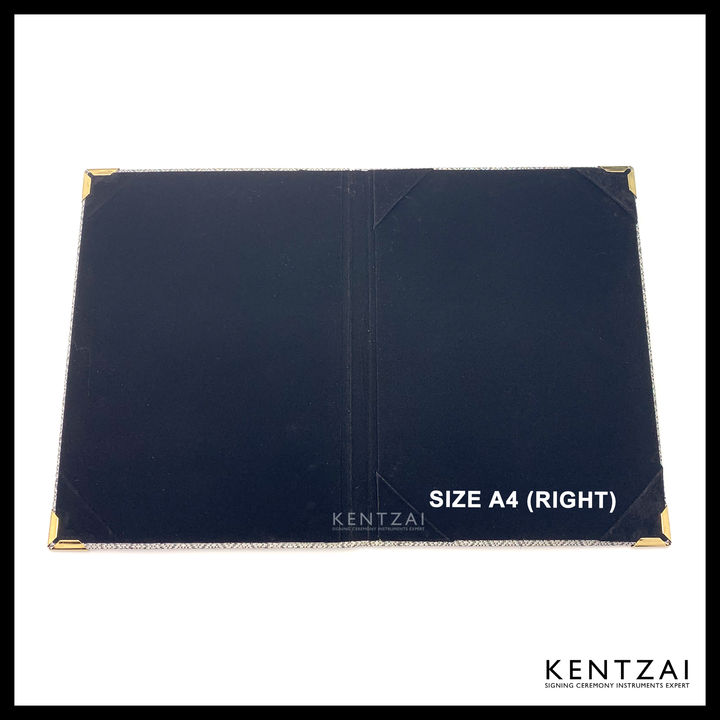 KENTZAI Signing Ceremony Document Folder SONGKET Cloth - Black - KSGILLS.com | The Writing Instruments Expert
