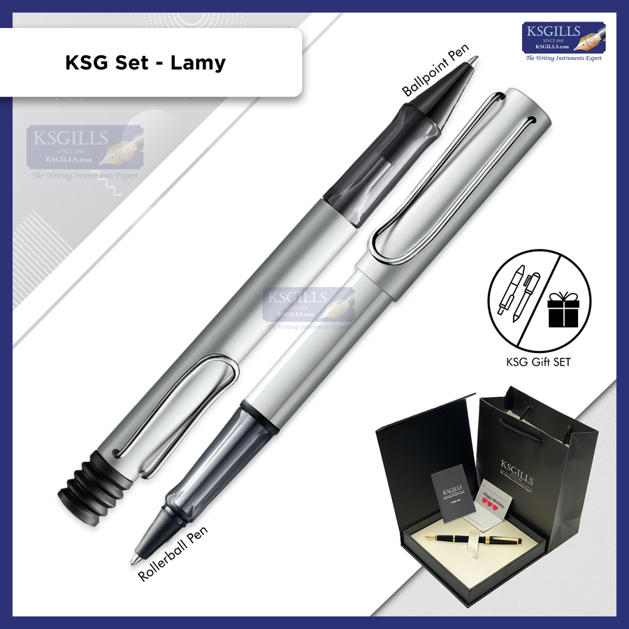 KSG set - Lamy Al-Star SET Rollerball & Ballpoint Pen Set - White Silver - KSGILLS.com | The Writing Instruments Expert