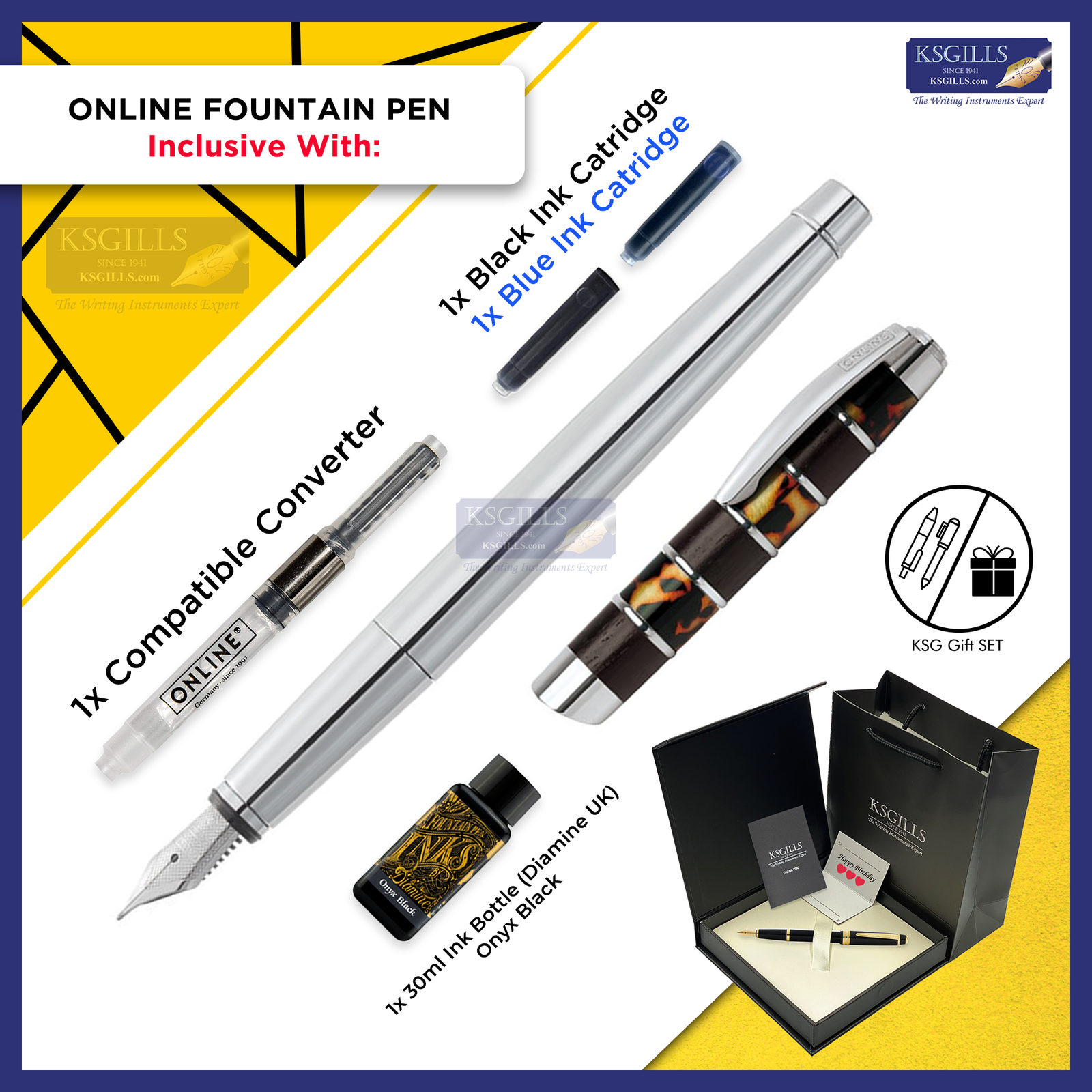 Online Icone Fountain Pen SET - Fusion Rosewood Brown - KSGILLS.com | The Writing Instruments Expert