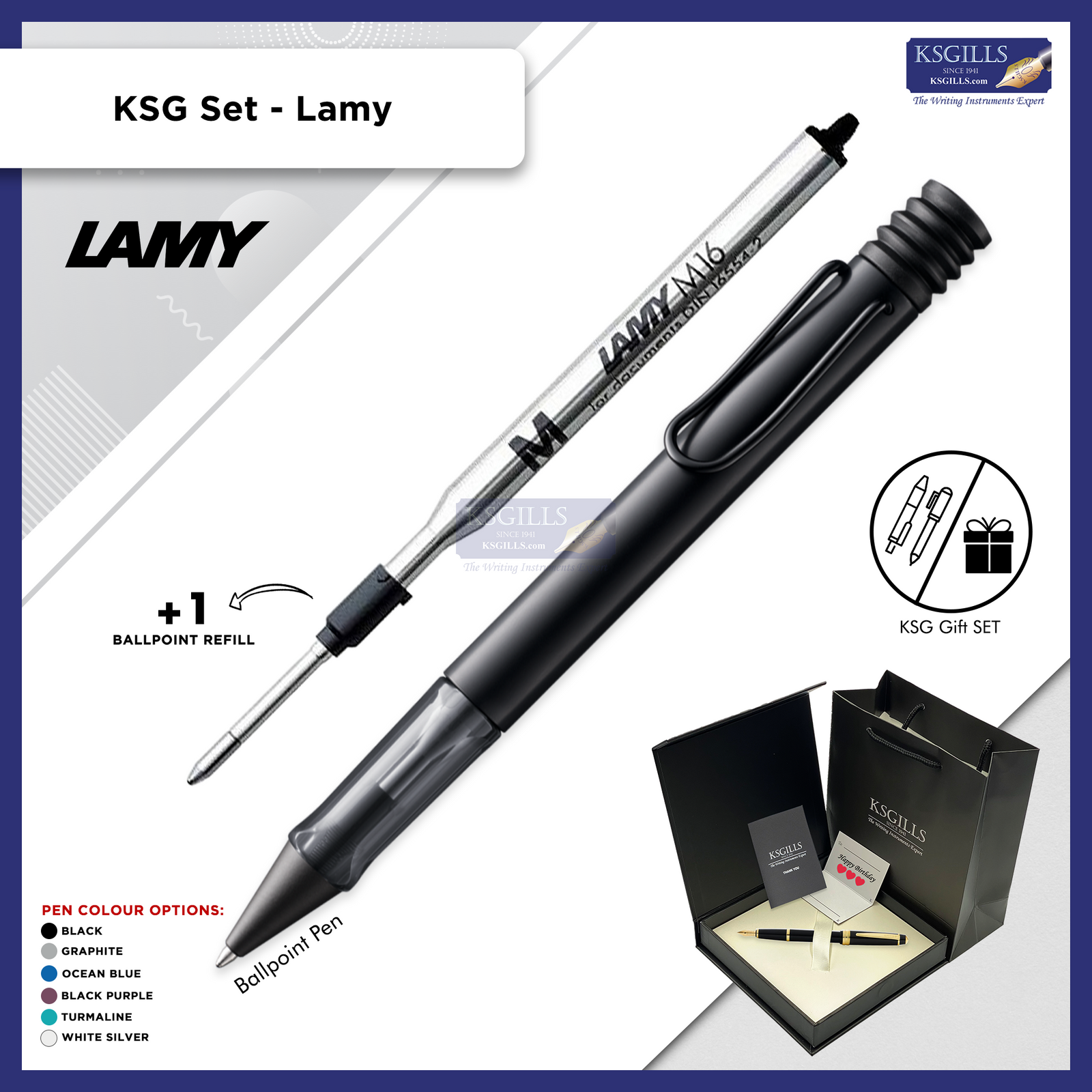 KSG set - Single Pen SET - Lamy Al-Star Ballpoint Pen (Aluminium) [Various Colours] - KSGILLS.com | The Writing Instruments Expert