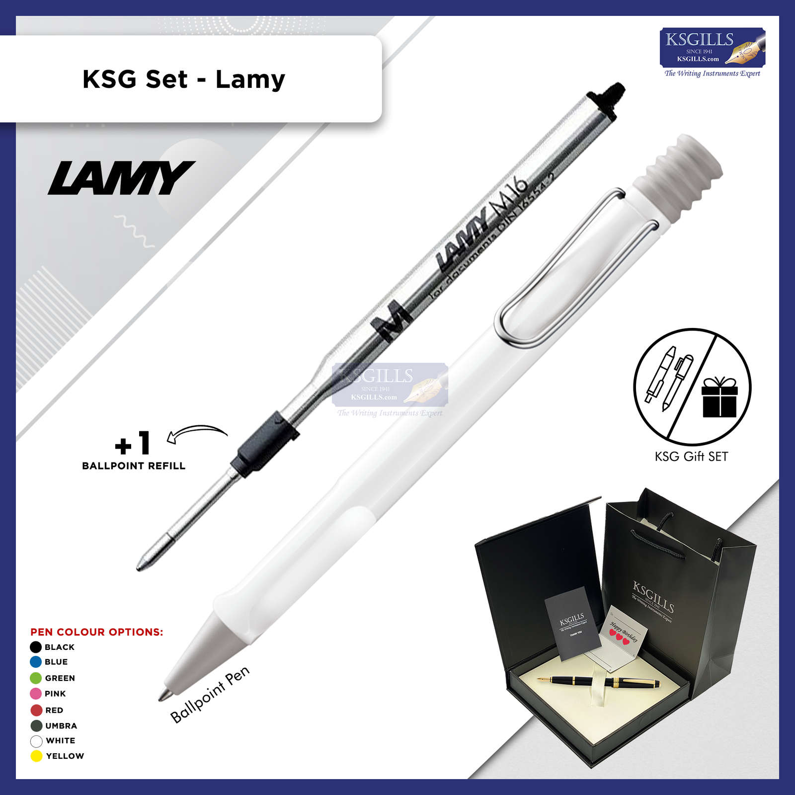KSG set - Single Pen SET - Lamy Safari Ballpoint Pen [Various Colours] - KSGILLS.com | The Writing Instruments Expert