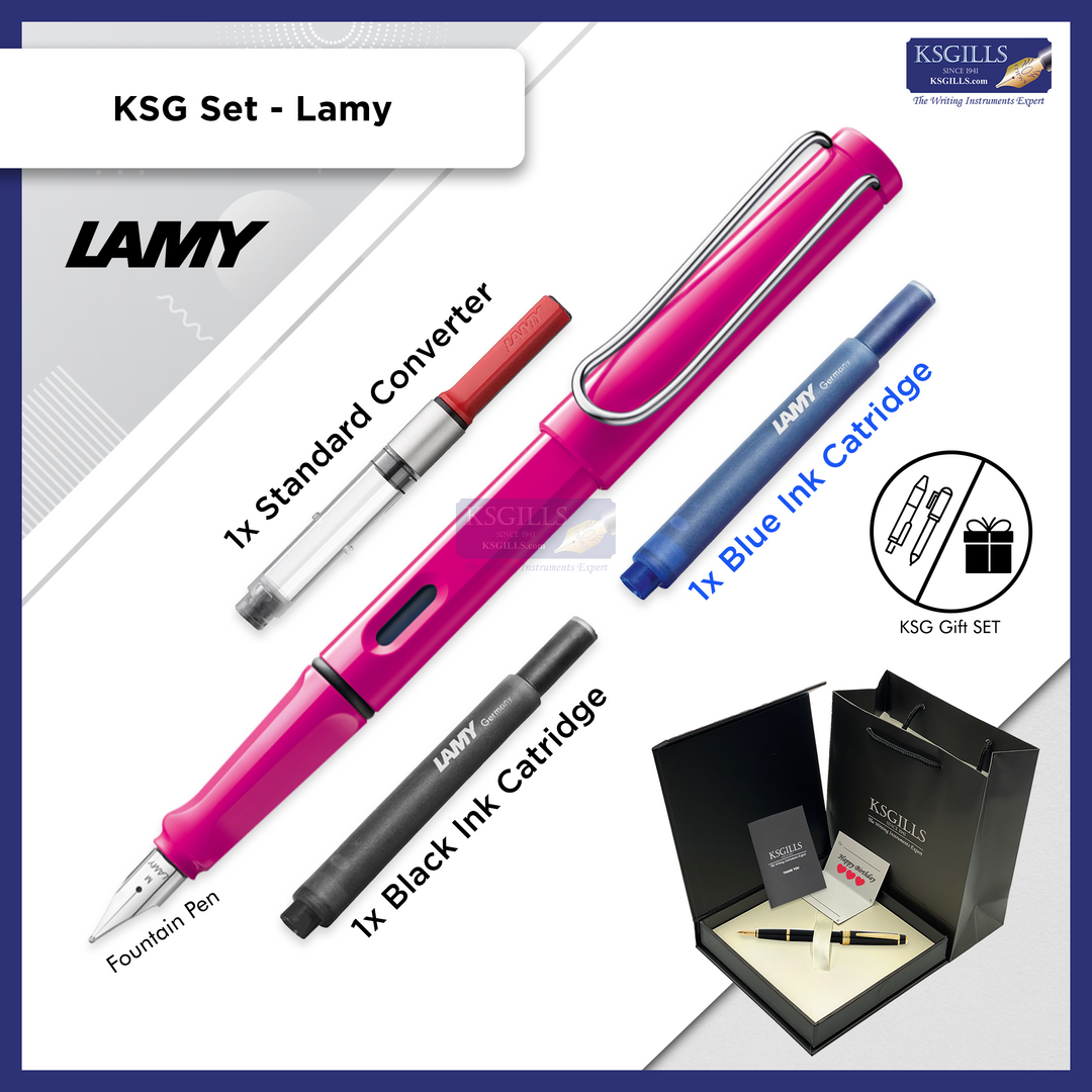 KSG set - Single Pen SET - Lamy Safari Fountain Pen [Various Colours] - KSGILLS.com | The Writing Instruments Expert