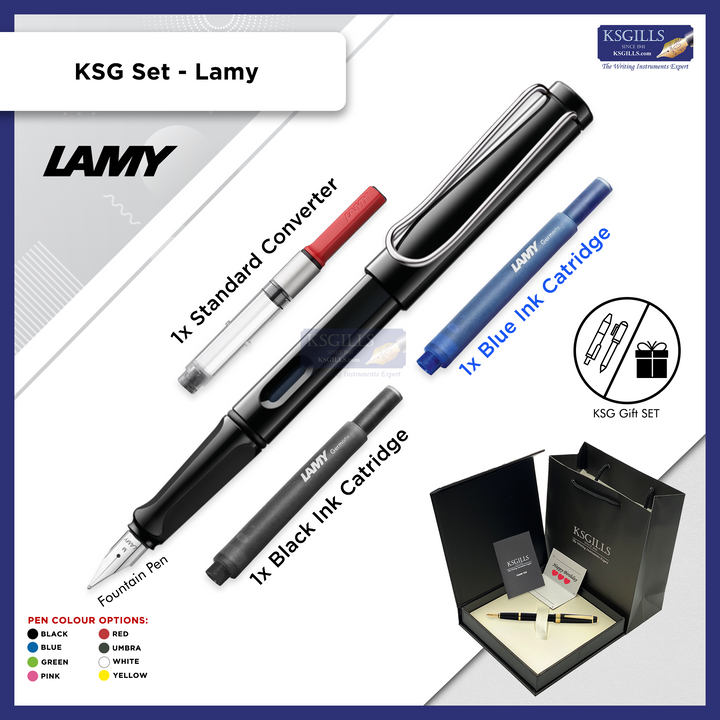 KSG set - Single Pen SET - Lamy Safari Fountain Pen [Various Colours] - KSGILLS.com | The Writing Instruments Expert