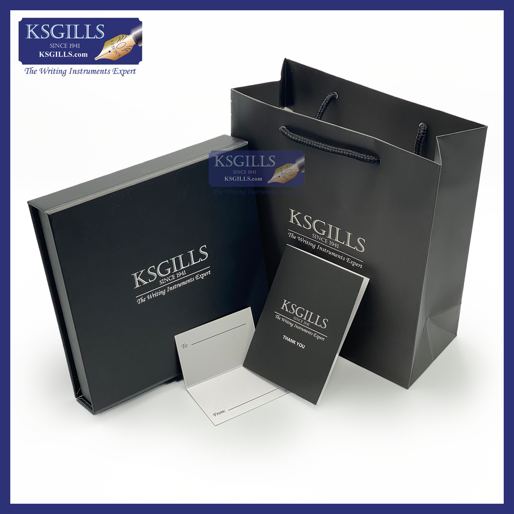 KSG set - Alain Delon Moritz Fountain Pen - Black Chrome Trim - Double Broad (BB) - (with KSGILLS Premium Gift Box) - KSGILLS.com | The Writing Instruments Expert