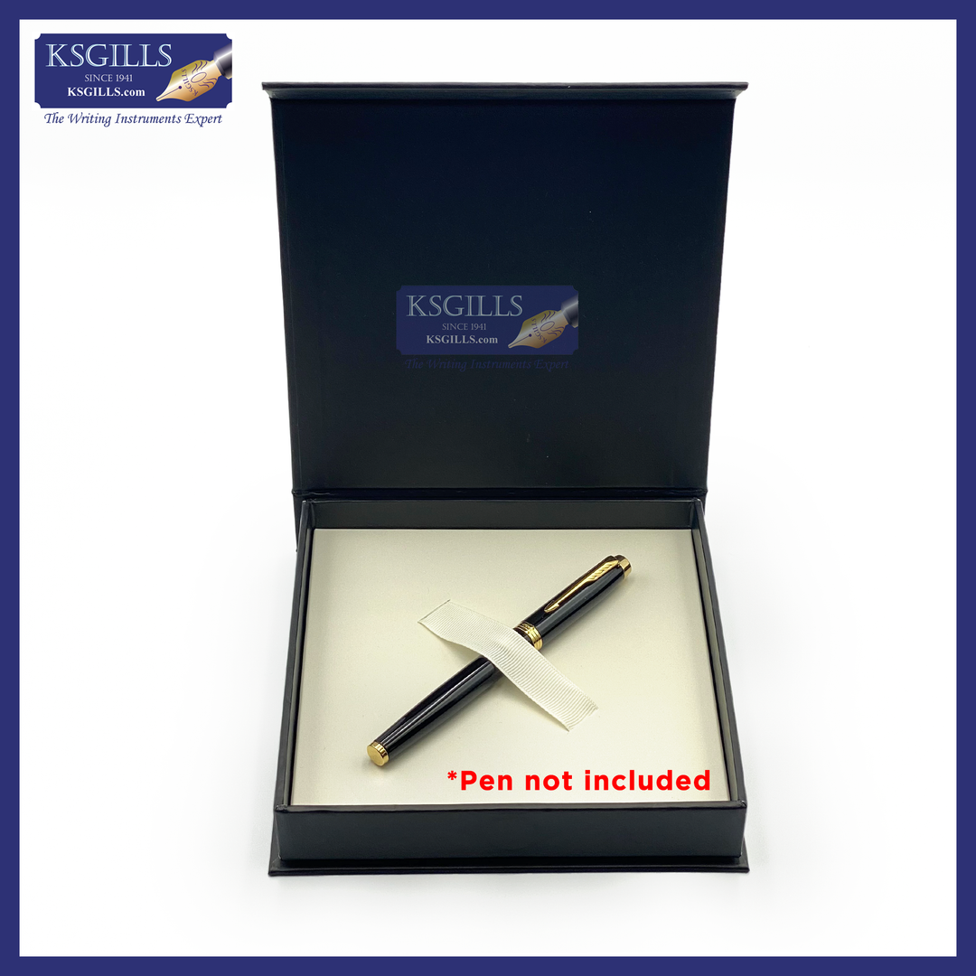 KSG set - Alain Delon Moritz Fountain Pen - Glossy Chrome Gold Trim - Double Broad (BB) - (with KSGILLS Premium Gift Box) - KSGILLS.com | The Writing Instruments Expert