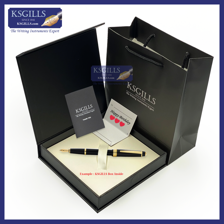 KSG set - Pentel PREMIUM Sterling Fountain Pen SET - Obsidian (Black) - Medium (M) - (with KSGILLS Premium Gift Box) - KSGILLS.com | The Writing Instruments Expert