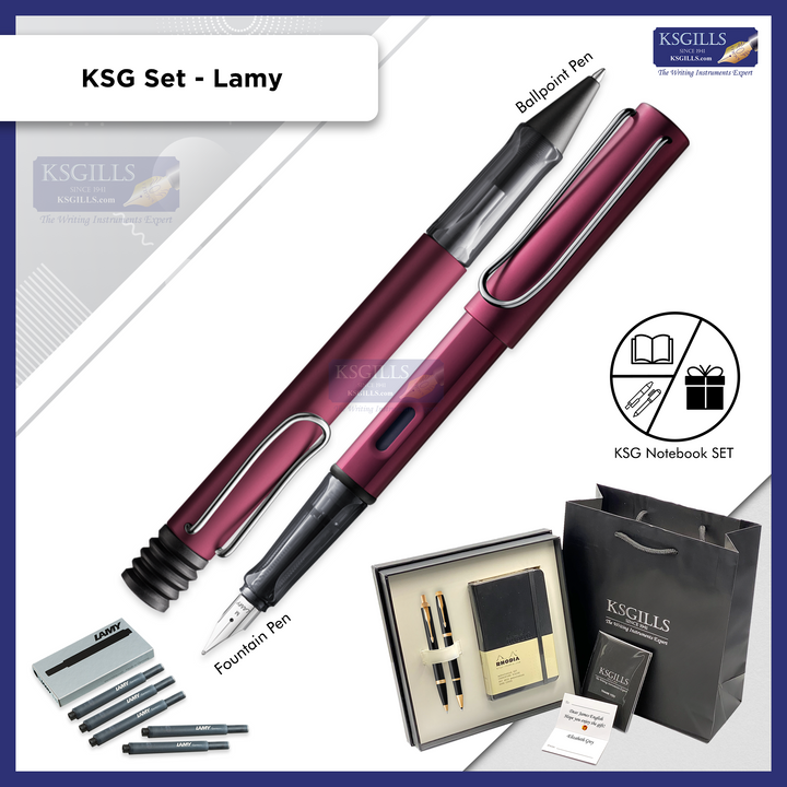 KSG set - Lamy Al-Star SET Fountain & Ballpoint Pen Set - Black Purple - KSGILLS.com | The Writing Instruments Expert