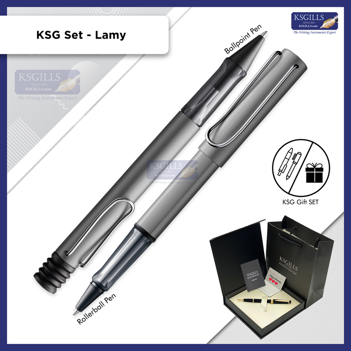 KSG set - Lamy Al-Star SET Rollerball & Ballpoint Pen Set - Graphite Grey - KSGILLS.com | The Writing Instruments Expert