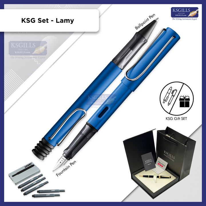 KSG set - Lamy Al-Star SET Fountain & Ballpoint Pen Set - Ocean Blue - KSGILLS.com | The Writing Instruments Expert