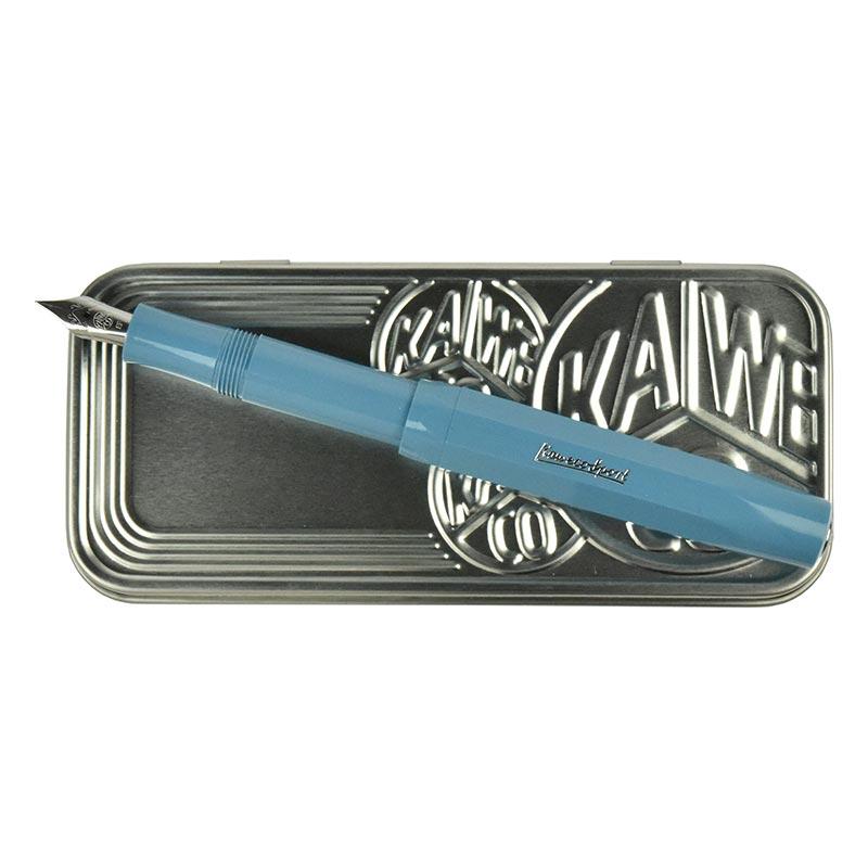 Kaweco Skyline Sport Fountain Pen - Ocean Blue Chrome Trim Special Edition - KSGILLS.com | The Writing Instruments Expert