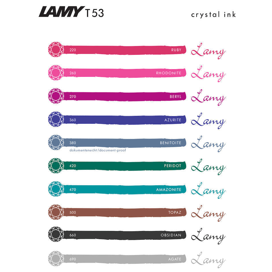 Lamy Ink Bottle T53 Crystal 50ml - Topaz - KSGILLS.com | The Writing Instruments Expert