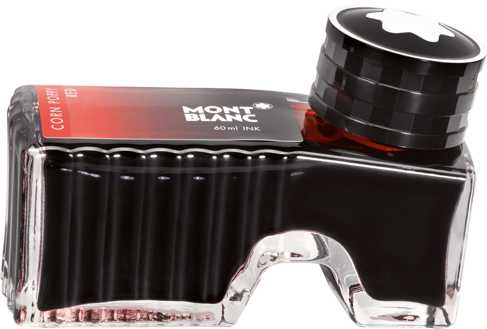 Montblanc Ink Bottle 60ml Fountain Pen - Corn Poppy Red - KSGILLS.com | The Writing Instruments Expert