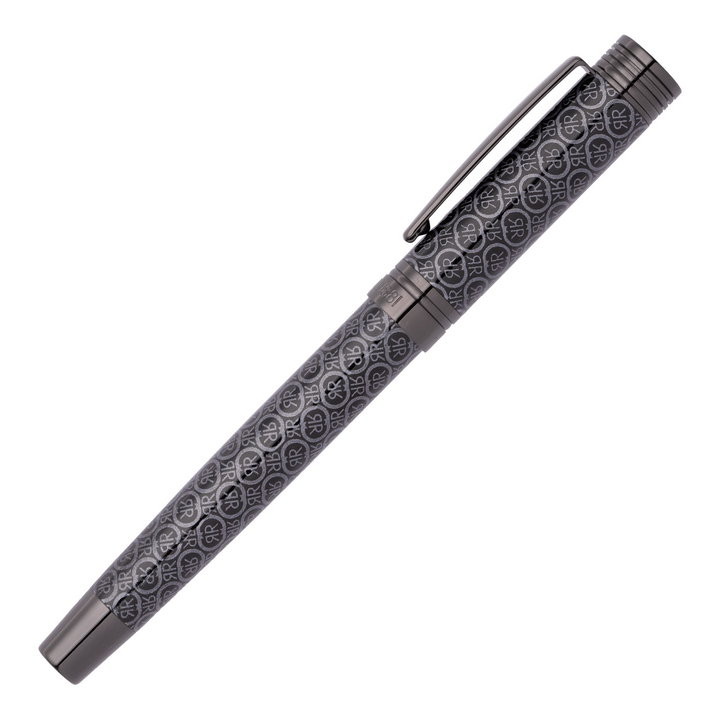 Cerruti 1881 Logomania Rollerball Pen - Grey Gunmetal Chrome Trim - KSGILLS.com | The Writing Instruments Expert
