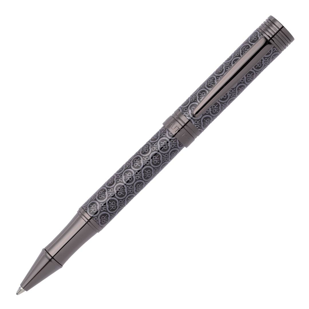 Cerruti 1881 Logomania Rollerball Pen - Grey Gunmetal Chrome Trim - KSGILLS.com | The Writing Instruments Expert