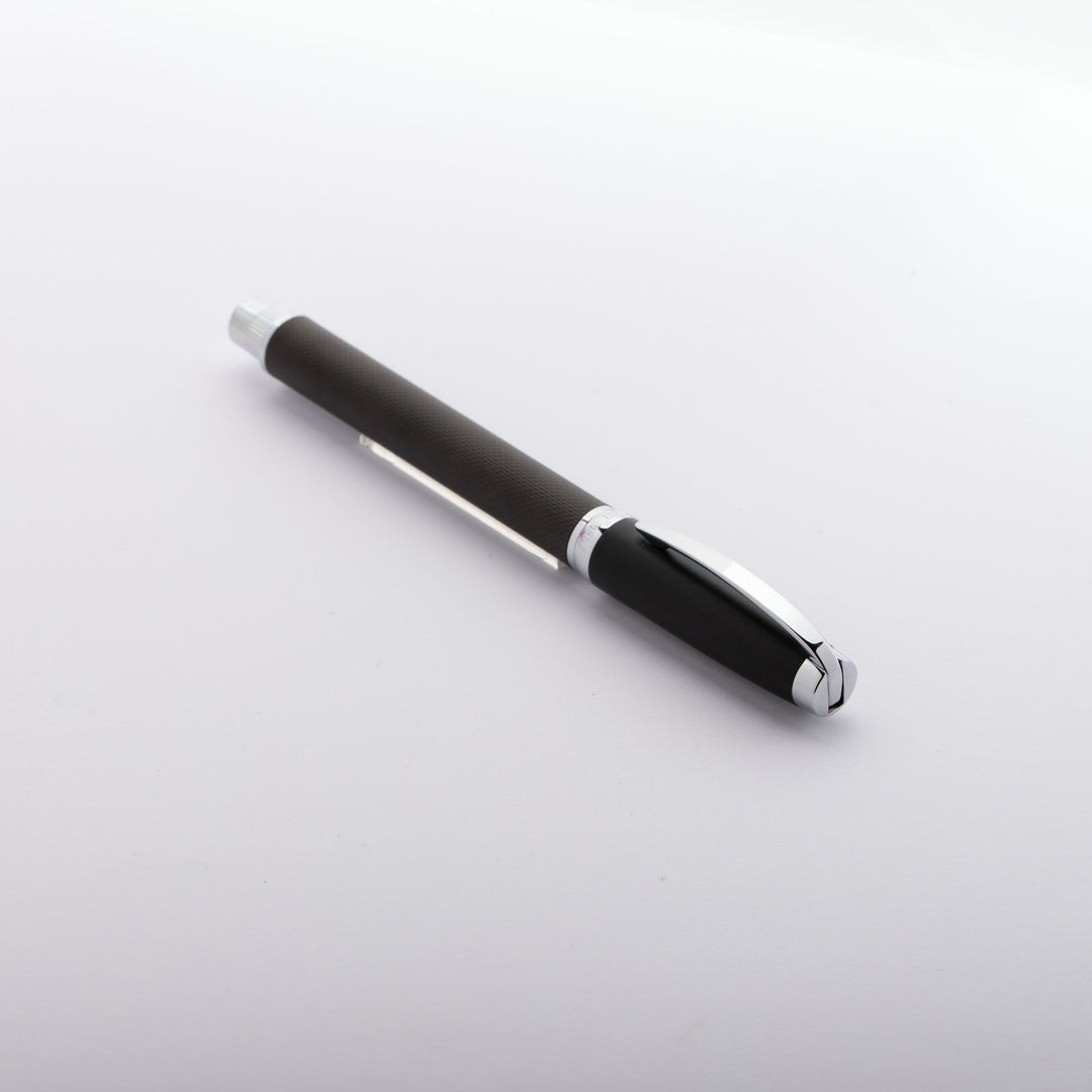 Cerruti 1881 Myth Rollerball Pen - Black Chrome Trim - KSGILLS.com | The Writing Instruments Expert