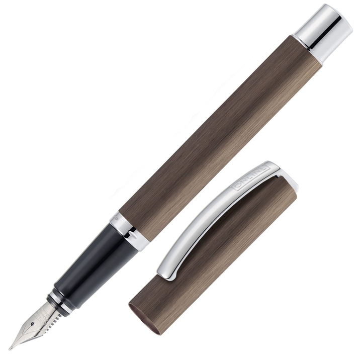 ONLINE Vision Classic Fountain Pen SET - Brown Chrome Trim - KSGILLS.com | The Writing Instruments Expert