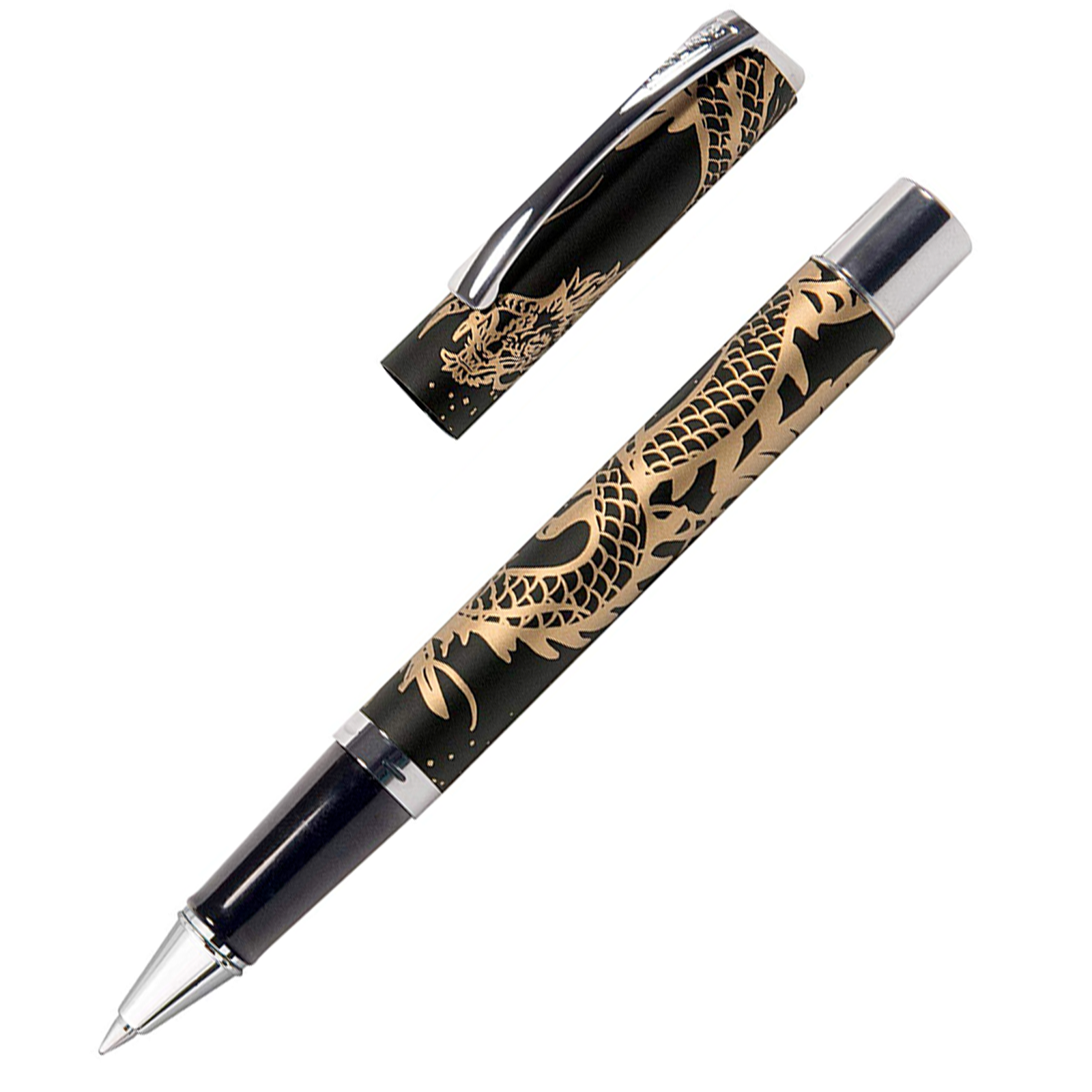 ONLINE Vision Specials Rollerball Pen - Dragon Spirit Brown Black Chrome Trim (Limited Edition) - KSGILLS.com | The Writing Instruments Expert
