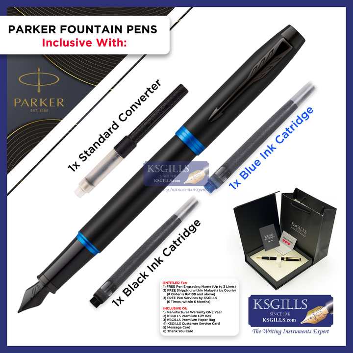 KSG set - Single Pen SET - Parker IM Fountain Pen [Various Colours] - KSGILLS.com | The Writing Instruments Expert