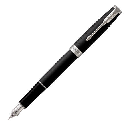 Parker Sonnet Fountain Pen - Matte Black Lacquer Chrome Trim - KSGILLS.com | The Writing Instruments Expert