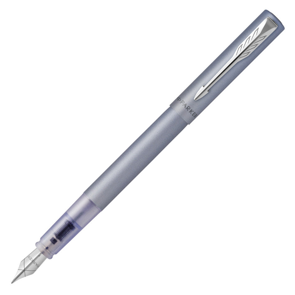 KSG set - Parker Vector XL Fountain Pen SET - Silver Blue Chrome Trim - KSGILLS.com | The Writing Instruments Expert