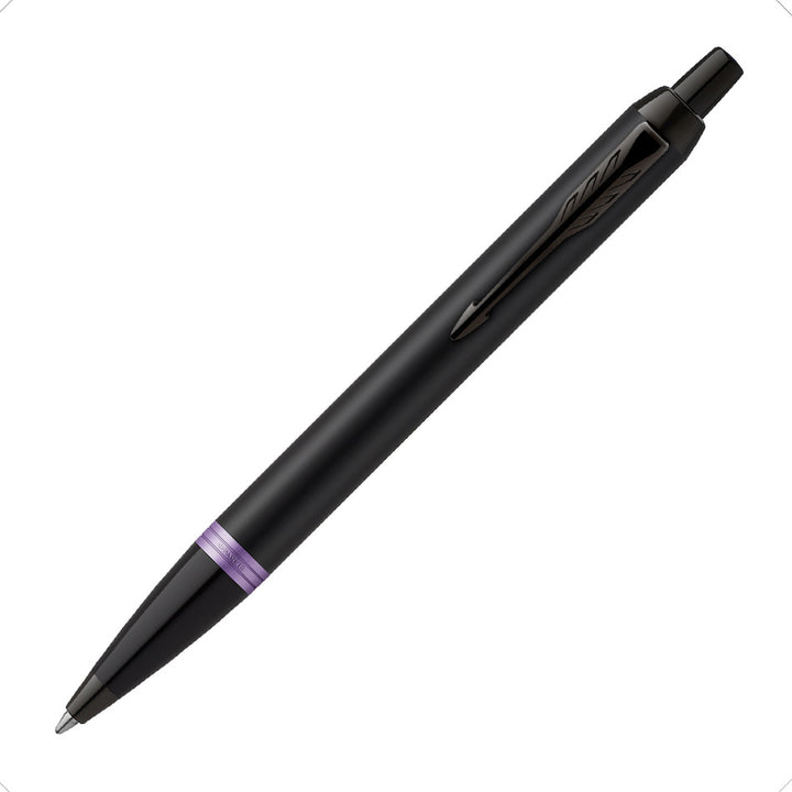 Parker IM Ballpoint Pen - Purple Vibrant Rings Achromatic - Refill Black Medium (M) - KSGILLS.com | The Writing Instruments Expert