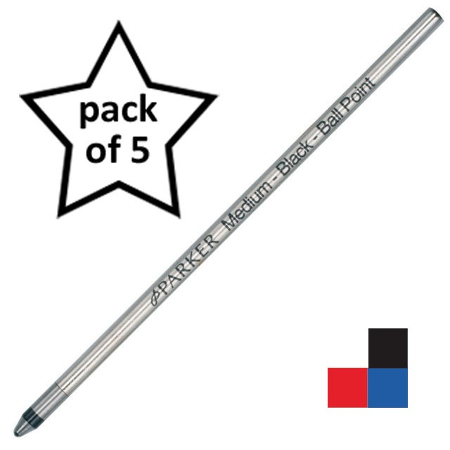 Parker D1 Mini Red Ballpoint Refills Pack Of 5 - KSGILLS.com | The Writing Instruments Expert