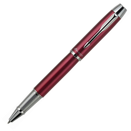 Parker IM Satin Red Chrome Trim Rollerball Pen - KSGILLS.com | The Writing Instruments Expert