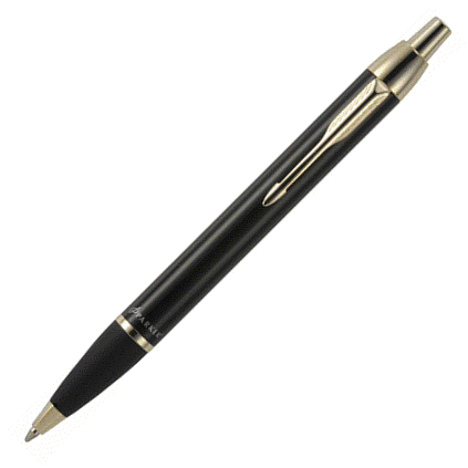 Parker IM Shiny Lacquer Black Gold Ballpoint Pen - KSGILLS.com | The Writing Instruments Expert