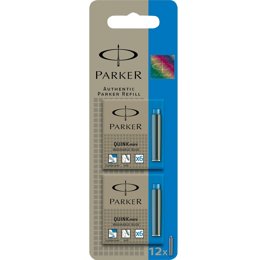 Parker Mini Blue Ink Cartridges 2 Packs Of 6 - KSGILLS.com | The Writing Instruments Expert
