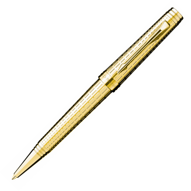 Parker Premier Deluxe Chiselled Gold GT Ballpoint Pen - KSGILLS.com | The Writing Instruments Expert
