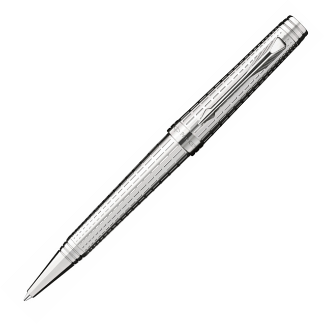 Parker Premier Deluxe Chiselled Silver ST Ballpoint Pen - KSGILLS.com | The Writing Instruments Expert