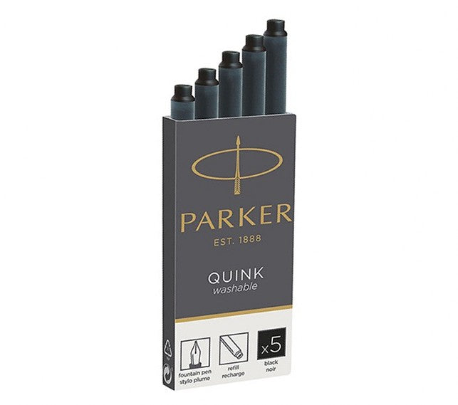 Parker Ink Cartridges - Pack of 5 (Quink) - Black - KSGILLS.com | The Writing Instruments Expert