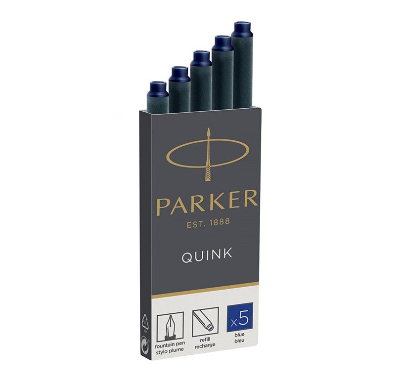 Parker Ink Cartridges - Pack of 5 (Quink) - Blue - KSGILLS.com | The Writing Instruments Expert