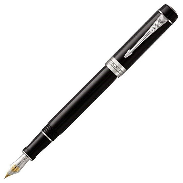 Parker Duofold Centennial Classic Black Chrome Trim Fountain Pen - KSGILLS.com | The Writing Instruments Expert