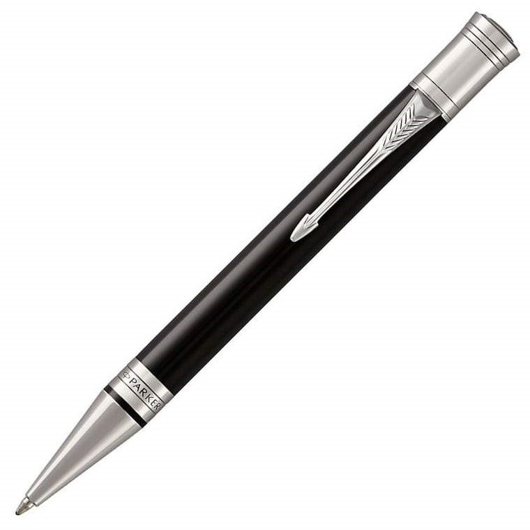 Parker Duofold Classic Black Chrome Trim Ballpoint Pen - KSGILLS.com | The Writing Instruments Expert