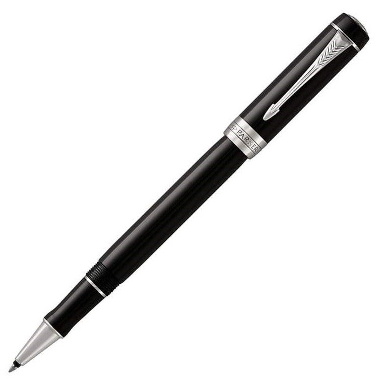 Parker Duofold Classic Black Chrome Trim Rollerball Pen - KSGILLS.com | The Writing Instruments Expert