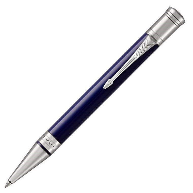 Parker Duofold Classic Blue Chrome Trim Ballpoint Pen - KSGILLS.com | The Writing Instruments Expert