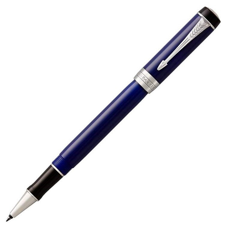 Parker Duofold Classic Blue Chrome Trim Rollerball Pen - KSGILLS.com | The Writing Instruments Expert