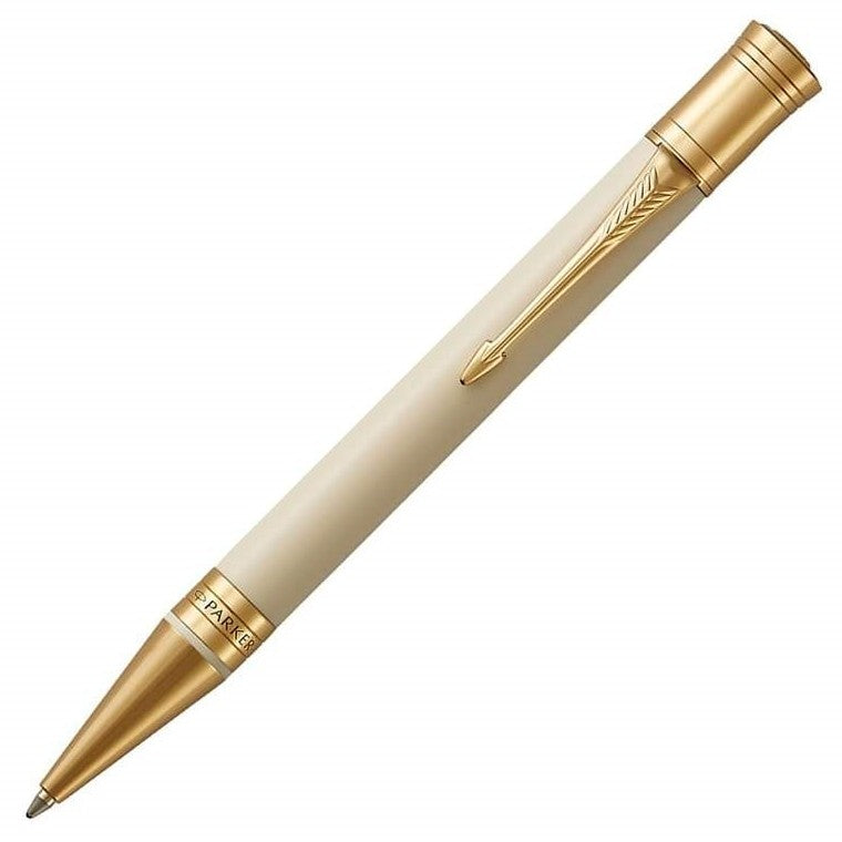 Parker Duofold Classic Ivory Gold Trim Ballpoint Pen - KSGILLS.com | The Writing Instruments Expert