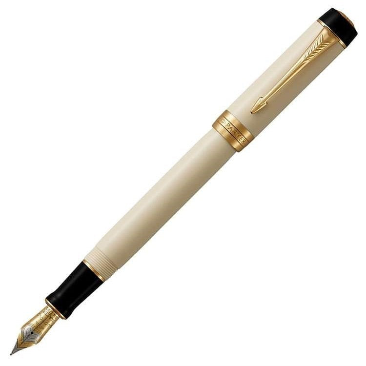 Parker Duofold International Classic Ivory Gold Trim Fountain Pen - KSGILLS.com | The Writing Instruments Expert