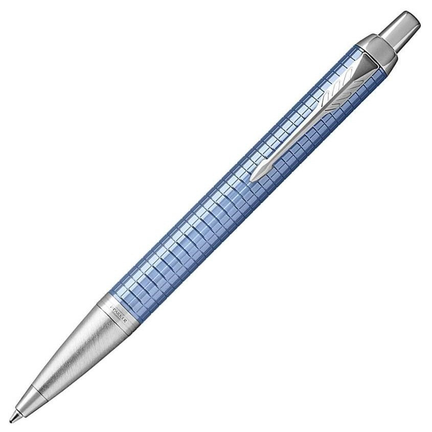 Parker IM Premium Blue Chrome Trim Ballpoint Pen - KSGILLS.com | The Writing Instruments Expert