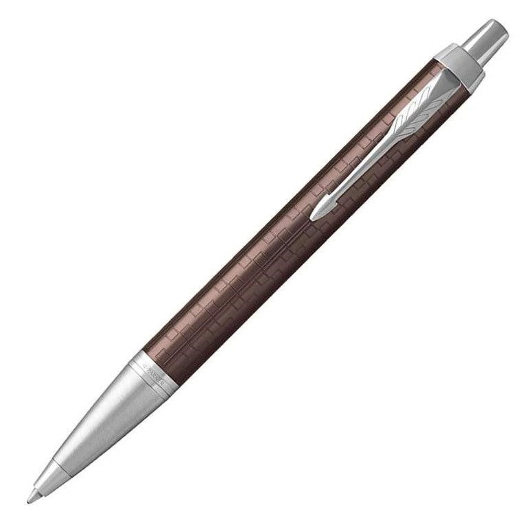 Parker IM Premium Brown Chrome Trim Ballpoint Pen - KSGILLS.com | The Writing Instruments Expert