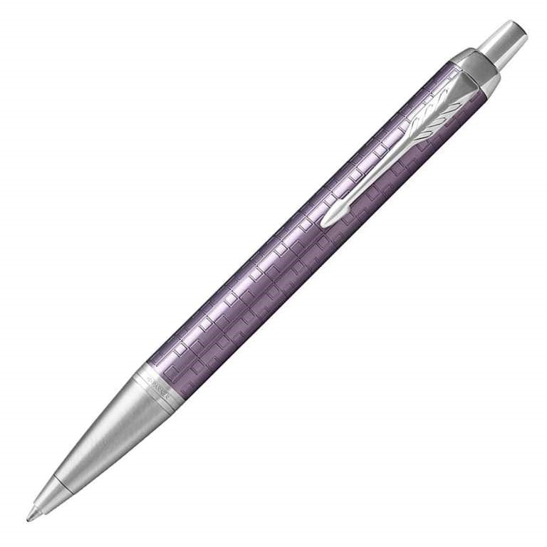 Parker IM Premium Dark Violet Chrome Trim Ballpoint Pen - KSGILLS.com | The Writing Instruments Expert