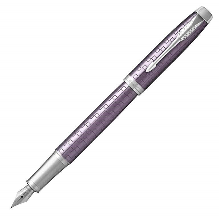 Parker IM Premium Dark Violet Chrome Trim Fountain Pen - KSGILLS.com | The Writing Instruments Expert