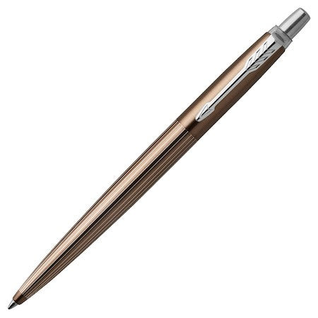 Parker Jotter Classic (PREMIUM) Ballpoint Pen - Carlisle Brown Pinstripe Chrome Trim - KSGILLS.com | The Writing Instruments Expert