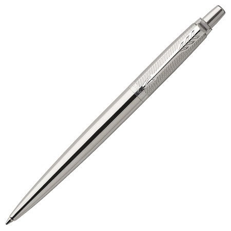 Parker Jotter Classic (PREMIUM) Ballpoint Pen - Stainless Steel Diagonal Chrome Trim - KSGILLS.com | The Writing Instruments Expert
